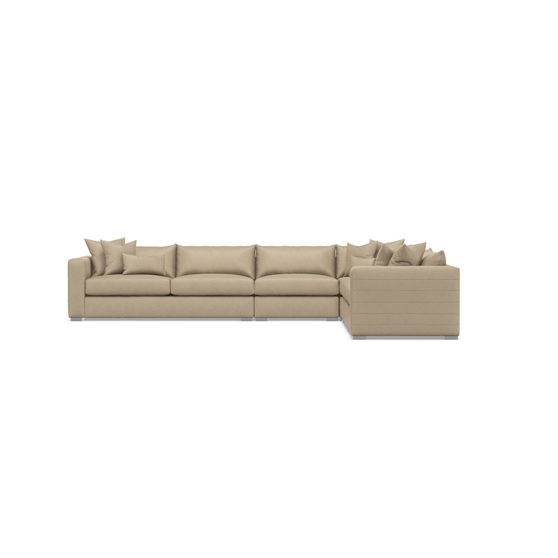 Sectional, Tan Polyester