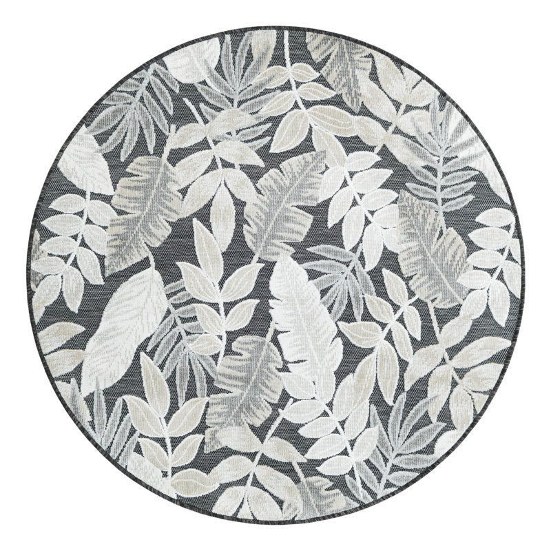 Firman Floral Indoor / Outdoor Rug, Round 4'5"