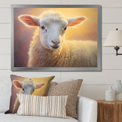 Sheep Pastel Portrait, reproduction d'art sur toile
