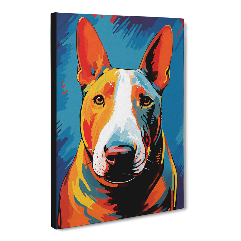 English Bull Terrier Pop Art No.2 - Wrapped Canvas