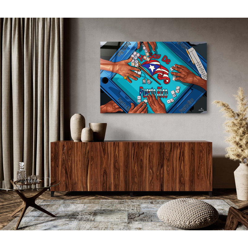 Yo Soy De Puerto Rico, El Domino Game, Acrylic Plexiglass Wall Decor, 30'' H x 45'' W x 2'' D