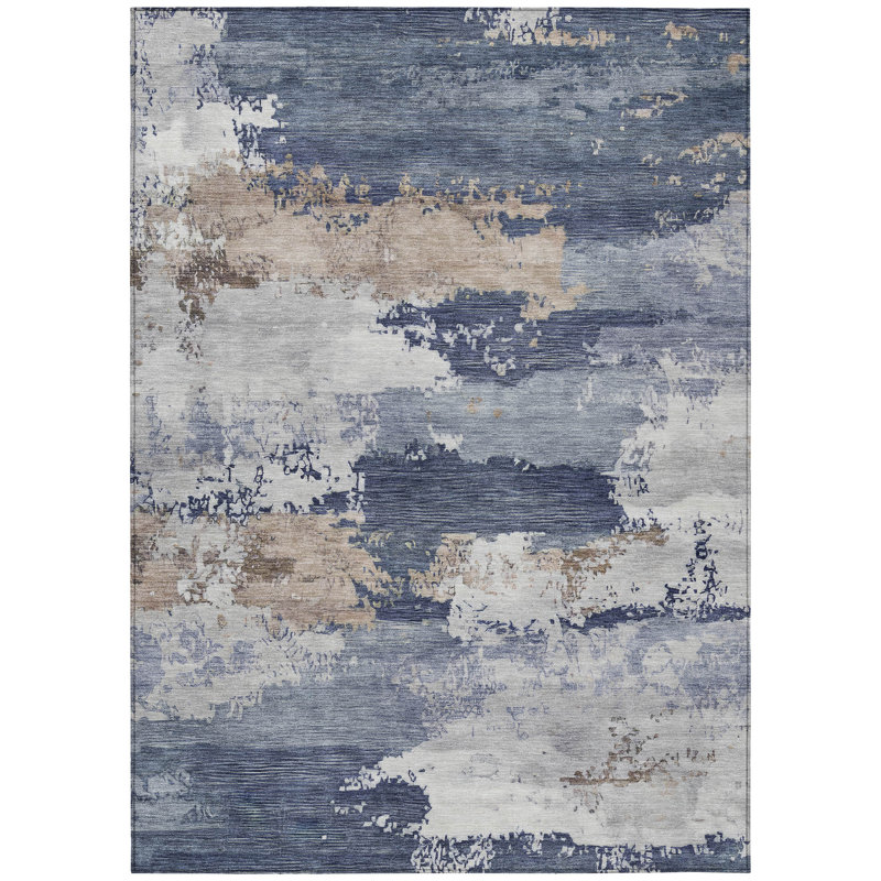 Machine Washable Indoor/Outdoor Kesler ACN2372 Abstract Rug, Rectangle 8' x 10'