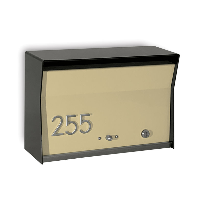 Aluminum Wall Mounted Mailbox, White/Gold