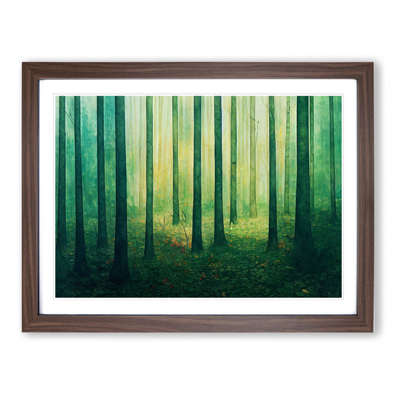 Forest Vol.2 - Single Picture Frame Painting, 46cm H x 64cm W x 2cm D, Walnut