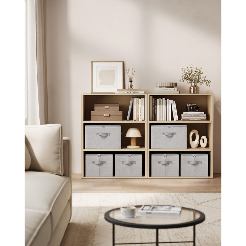 Brayden Studio Caundra Fabric Crate, Dove Grey