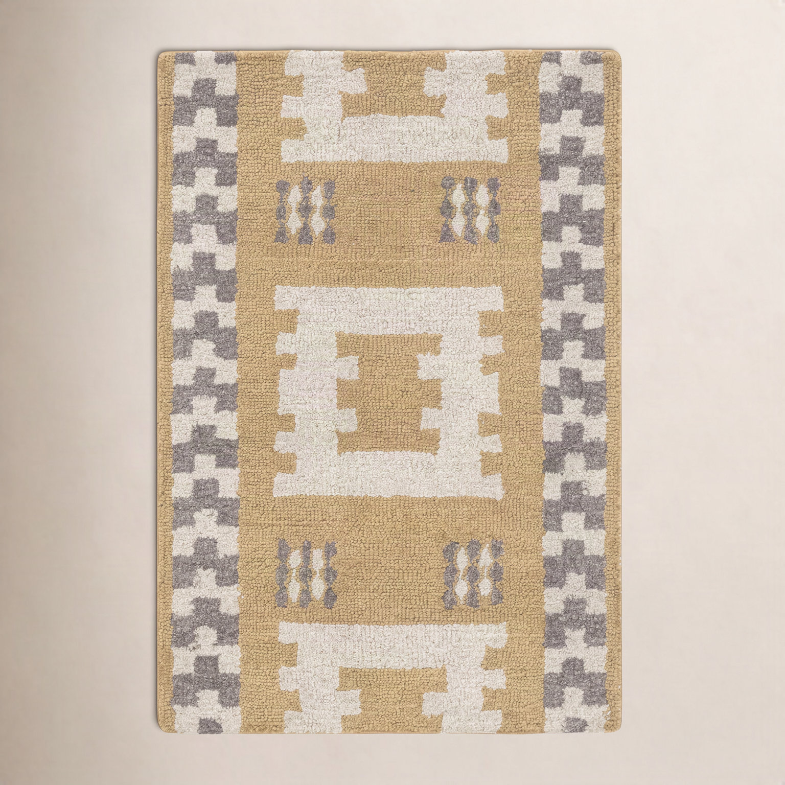 Elsey Hand-Tufted Geometric Wool Rug, Rectangle 3' x 5'