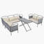 Ensemble modulaire de patio réversible en osier avec coussins de 99,41 po de largeur Khusbu-1896718773-1896718772