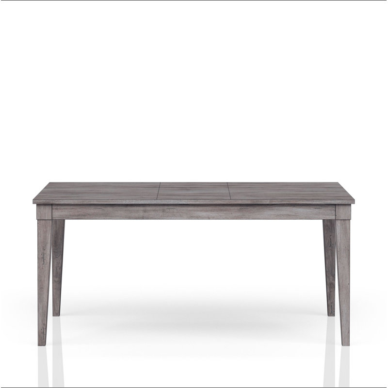 Rustic Gray Dining Table Two Storage Drawers and Leaf
