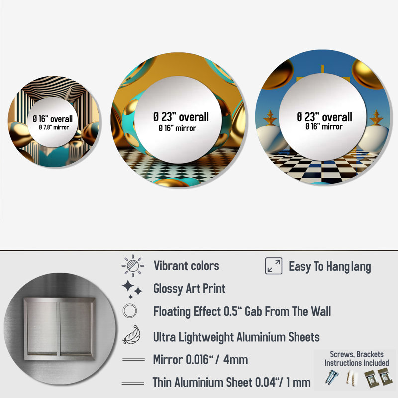 Lorien Metal Round Mirror