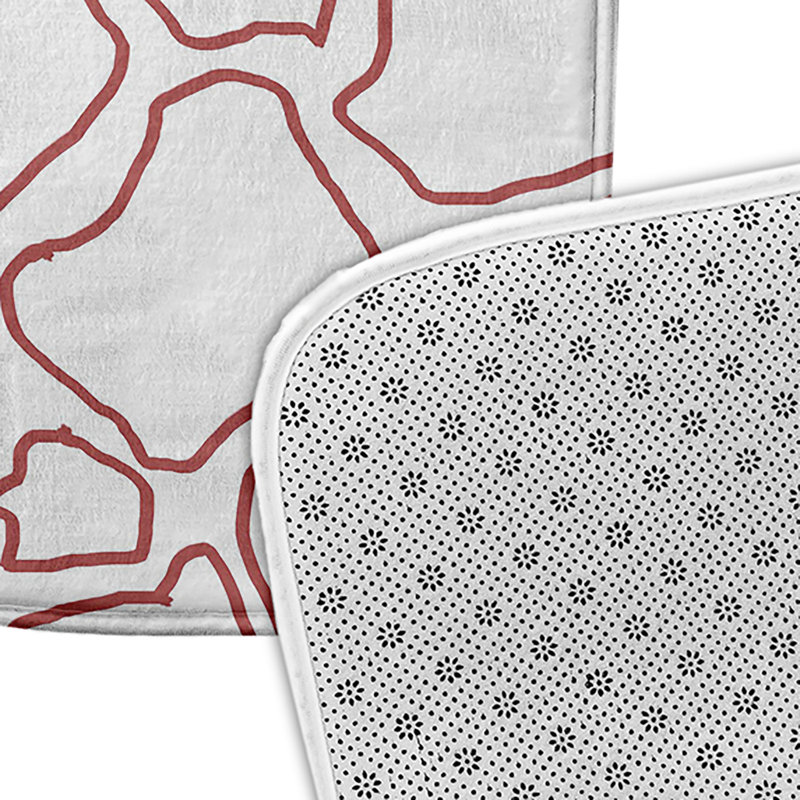 Tapis de bain Petal Lines, L 17 po x L 24 po, Orange/Blanc