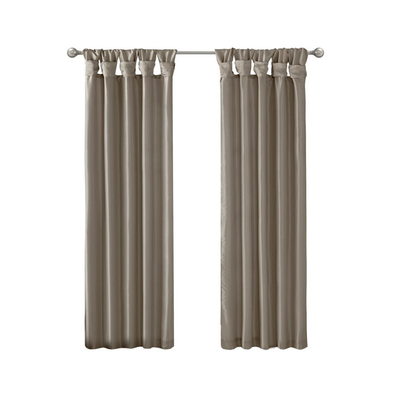 Panneau de rideau de fenêtre Twist Tab, Étain, L 50,09 po x L 108,09 po
