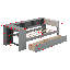 Lit plateforme simple en bois avec tête de lit tapissier, tablettes, tiroirs et station de charge-197203936-197203938