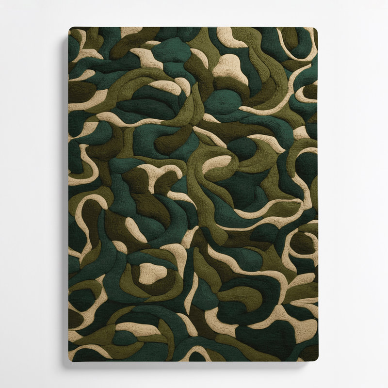 «Abstract Shapes 21», art mural en métal vert, H 16 po x l 20 po