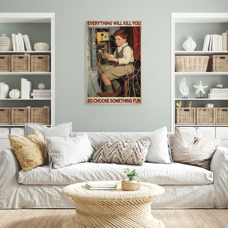 «Electrician So Choisissez Quelque chose» 2 - 1 pièce, reproduction d'art graphique sur toile tendue, L 24 po x H 36 po