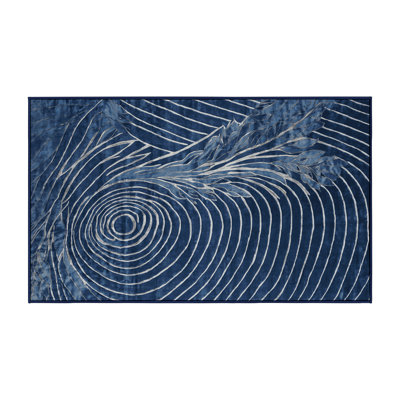 Machine Washable Blue Area Rug