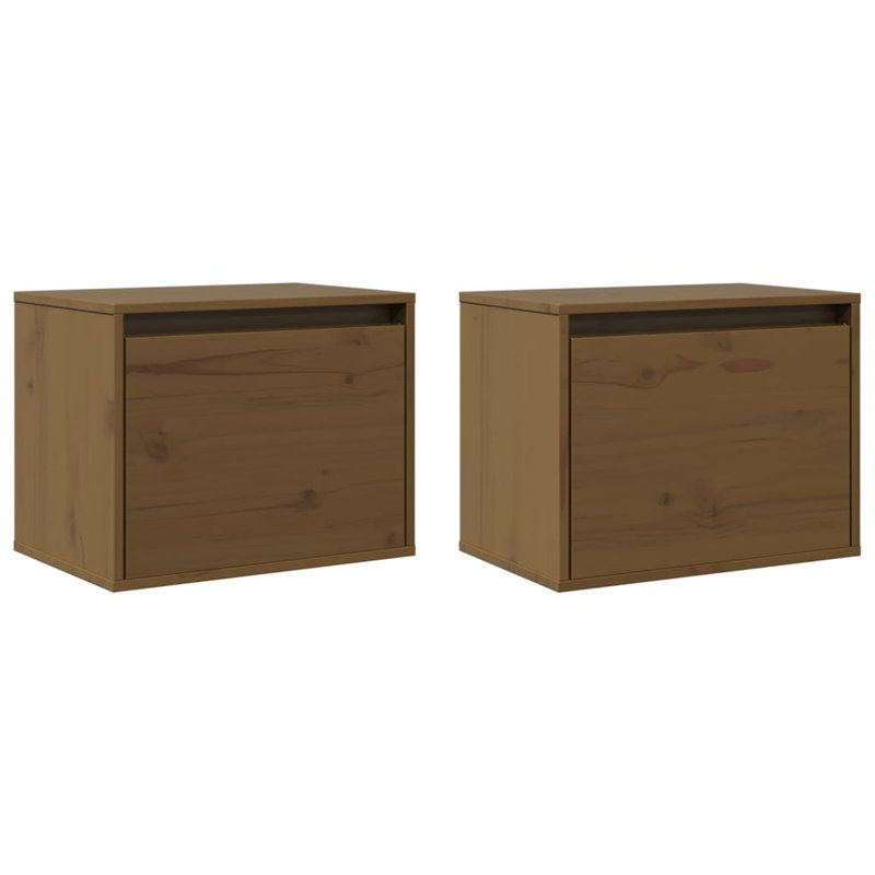 Gesell Pine Solid Wood Floating Shelf, 35cm H x 45cm W x 30cm D, Dark Brown