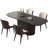 86.61" Modern Oval Black Dining Table Set with 4 Chairs for Kitchen, Bar, Living Room-1768396264-1768396271