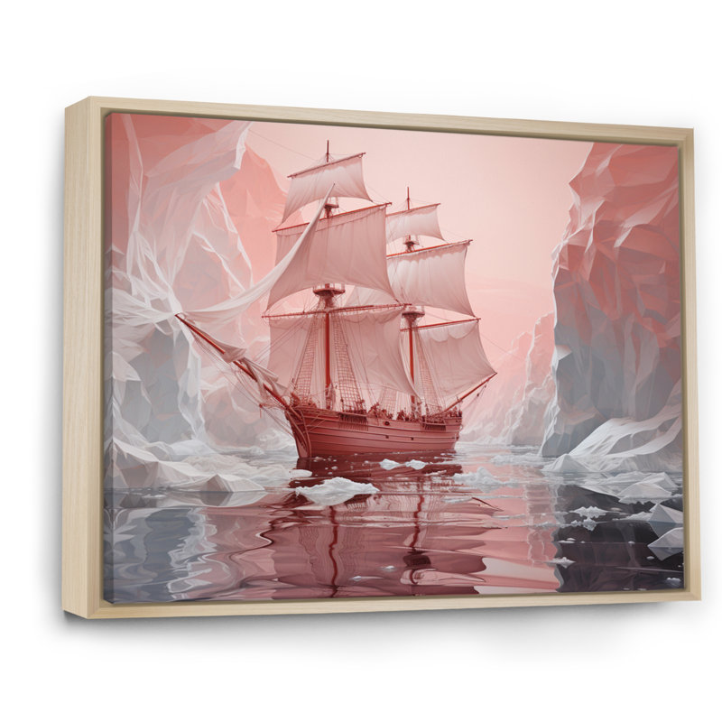 " Pink 0 Iceberg Frozen Wonder ", Cadre naturel flottant, H 16 po x l 32 po