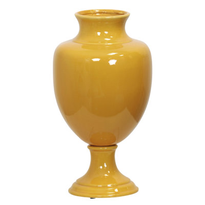 Dann Foley Lifestyle - Anastasia Ceramic Vase - 8.5"W x 8.5"D x 16"H - High Gloss Yellow