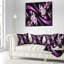 Art surréel mauve sur fond noir - imprimé floral-30718742-30718745