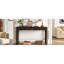 Console rustique colorée, coins arrondis, 3 tiroirs de rangement pratiques, structure robuste, style rétro pour entrée, couloir ou salon, plateau supportant 68 kg, grand tiroir de 63,5 cm, petit tiroir de 51 cm.