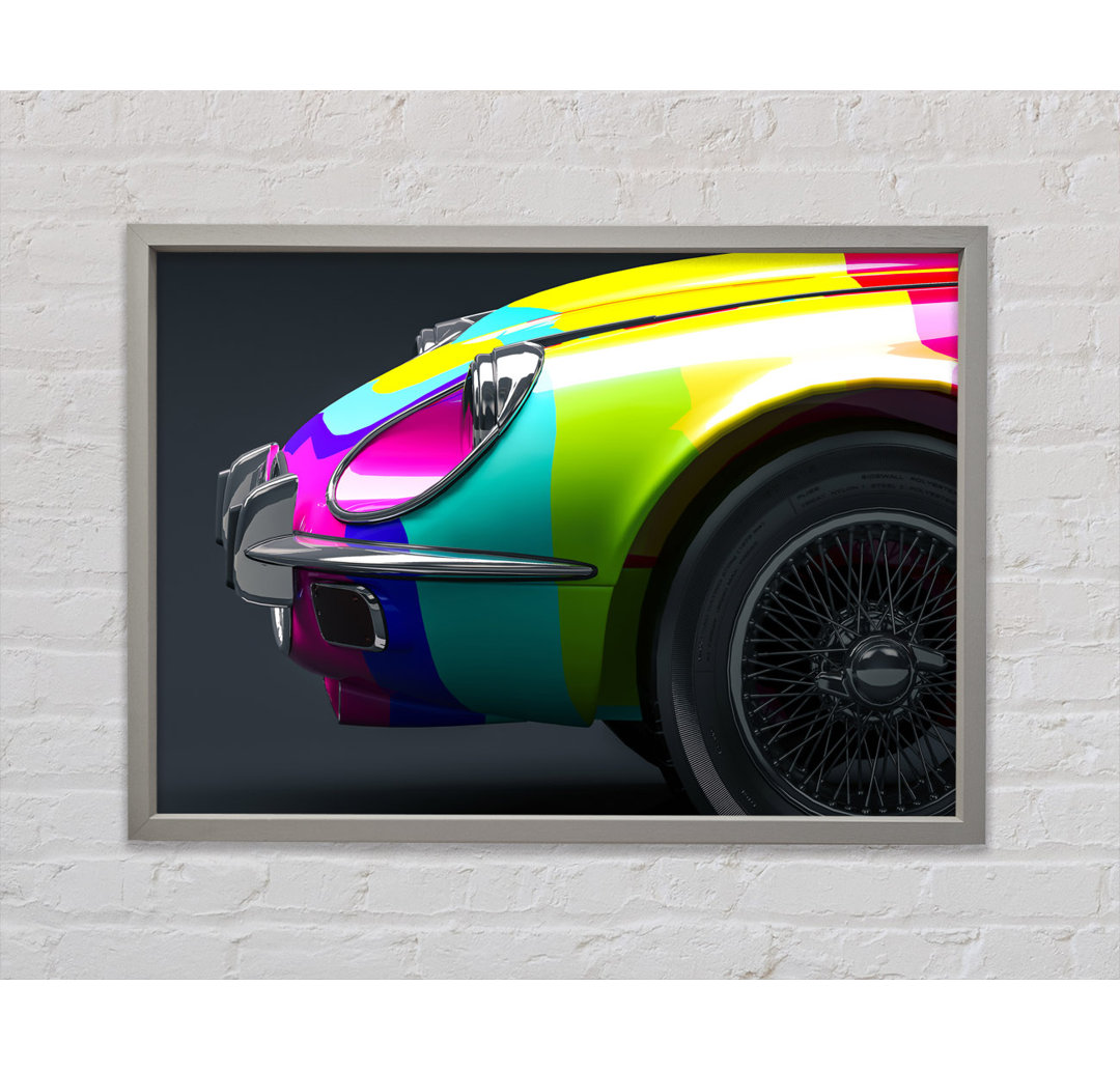 Leinwandbild E Type Jaguar Rainbow Stripes