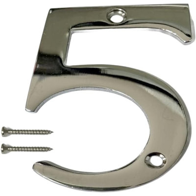 Chrome Door Numbers 3inch 7.5cm H Brass House Letters And Numbers