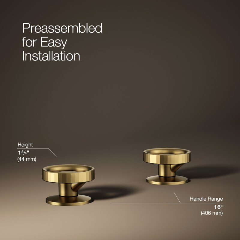 Components™ Bathroom Sink Handles with Industrial Design, Vibrant Brushed Moderne Brass