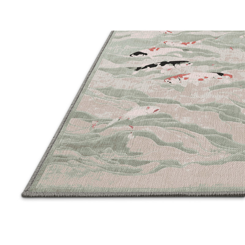 Machine Washable Gray Area Rug, Rectangle 7' x 10'