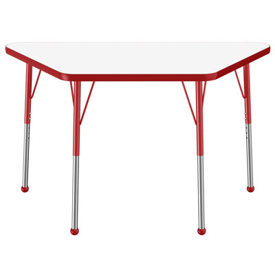 Trapezoid Dry-Erase Activity Table with Adjustable Legs