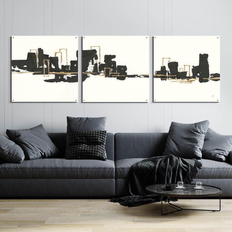 Art épique «Gilded City II» par Chris Paschke, 3 pièces «Gilded City II» par Chris Paschke, H 36 po x l 108 po