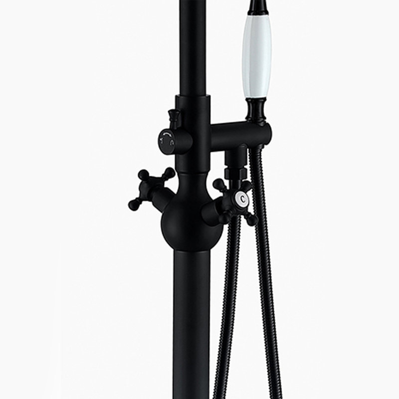 Freestanding Tub Filler with Diverter, Matte Black