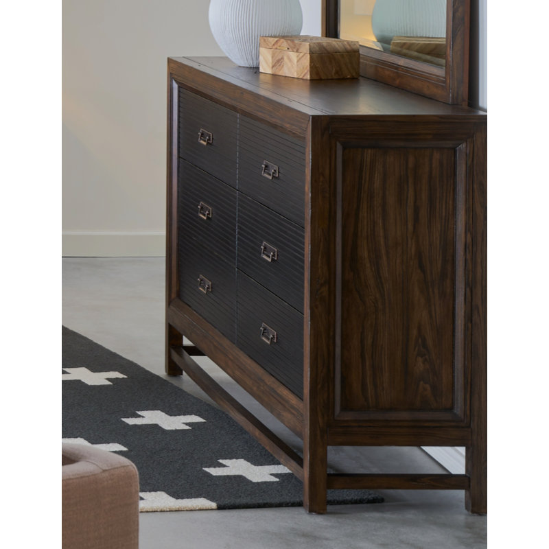 Commode 6 tiroirs à finition deux tons