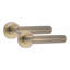  5 Pairs Modern Lima Knurled Design Premium Door Handles on Round Rose in Antique Brass