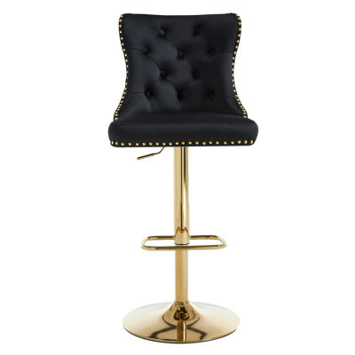 Swivel Adjustable Height Counter Stool With Metal Frame by Everly Quinn
