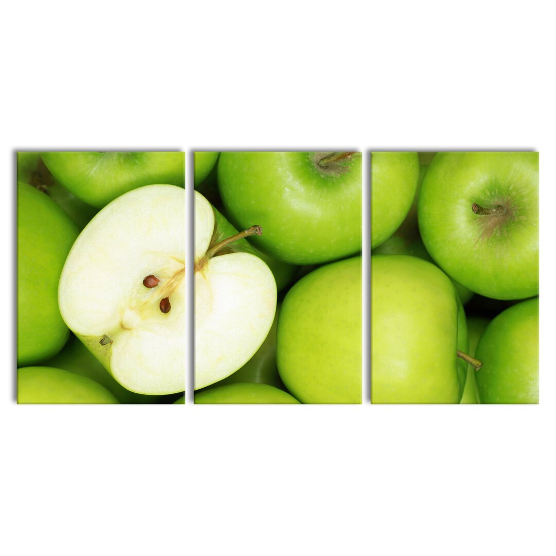 3-tlg. Leinwandbilder-Set Green Apples