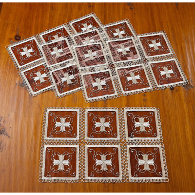 Annabell Polyester Embroidered Square Placemat