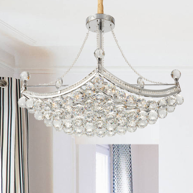 8 Light Dimmable Unique Crystal Chandelier With Chorm Finsh