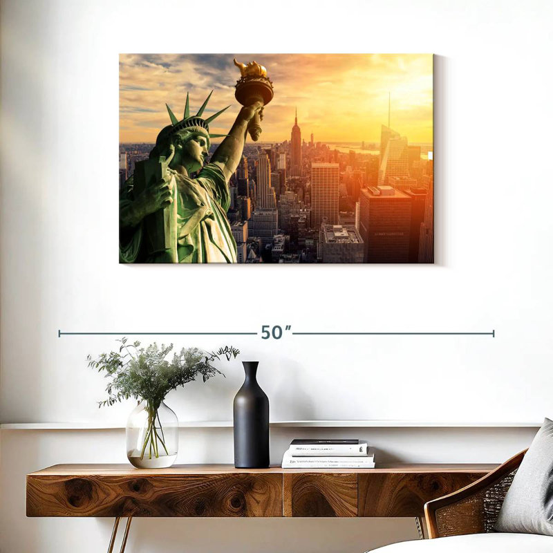 Rorry Statue Of Liberty NYC Skyline, 24" H x 36" W