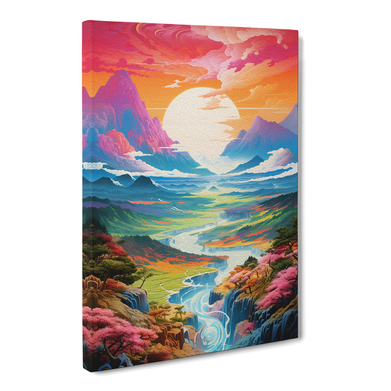 Japanese Mountains Futurism - Print, 50cm H x 35cm W x 3cm D
