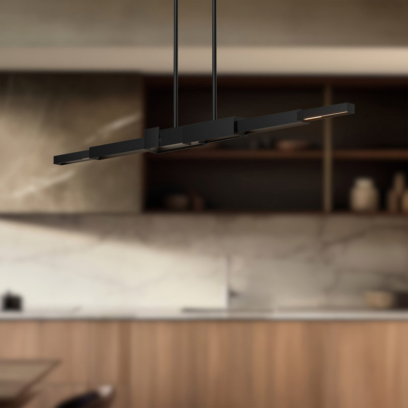 Luminaire suspendu linéaire moderne à 1 lumière pour îlot de cuisine Enzo, H 3,25 po x l 59,38 po x P 4,75 po