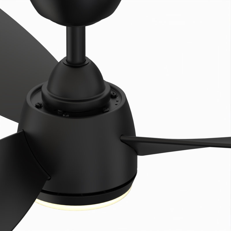 Annemijn 52" Indoor/Outdoor Ceiling Fan With LED Light Kit, Black