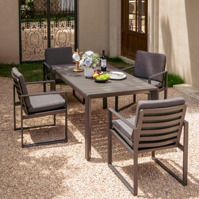 Davis Collection Rectangular 4 - Person 60.8'' L Aluminum Outdoor Patio Dining Set
