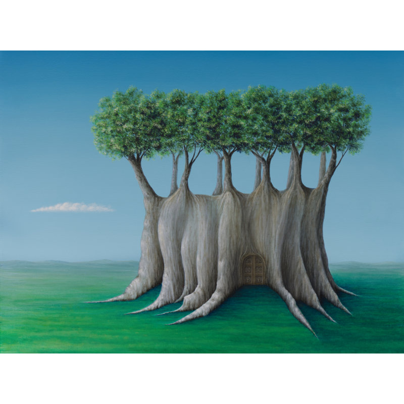 Château par Marlene Llanes - peinture encadrée, H 25,25 po x l 31,25 po