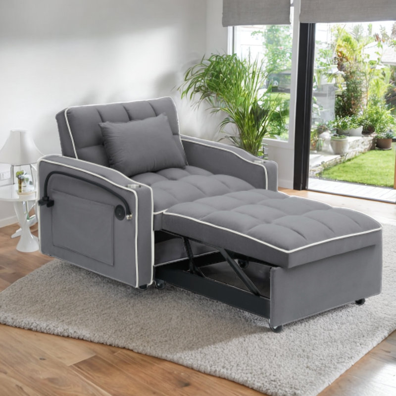 Velvet Accent Chair, Dark Gray Velvet