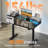 Electric Height Adjustable Standing Desk With Power Outlet And Led Light , Home Office Desk with Large Monitor Shelf-117664310
