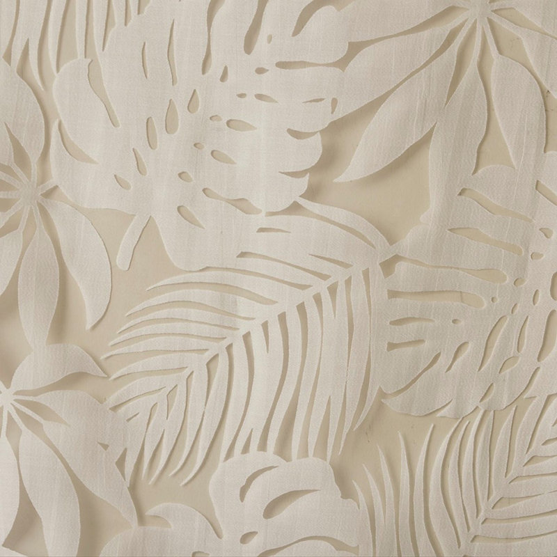 Rideau transparent à motif de feuilles de palmier (1 voilage), L 50,09 po x L 95,09 po