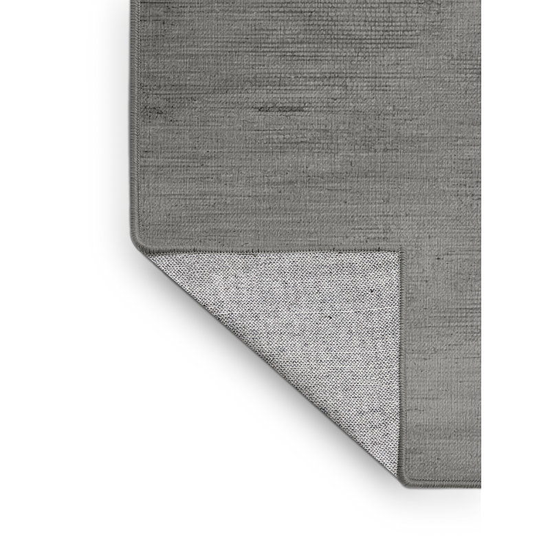 Tapis abstrait gris lavable à la machine, Rond 5 pi