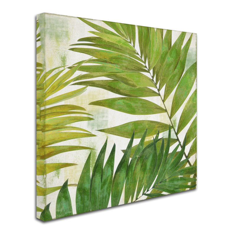 Brasilia II Green Palm Leaves Canvas Art, 35x47 Inches