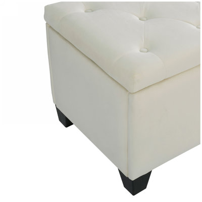 Fashion Beige Velvet Fabric  Upholstered large storage  rectangular bench for Entryway Bench,Bedroom end of Bed bench.foot of the Bed,Bench for sofa for living room